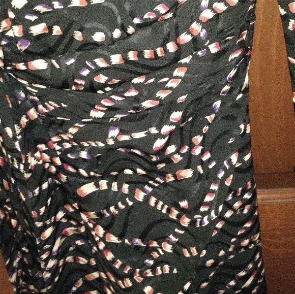 Vintage Black Patterned Dress - Picture 4 of 6